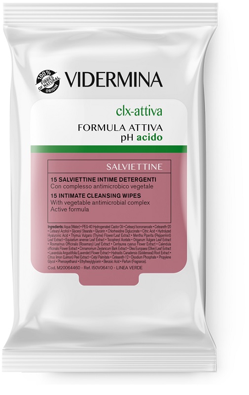 VIDERMINA CLX ATTIVA 15 SALVIETTE INTIME DETERGENTI - latuafarmacia.org