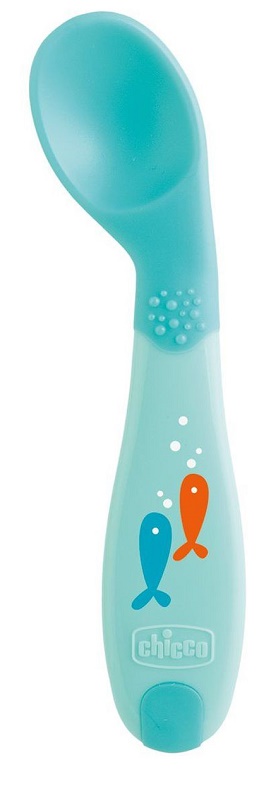 CHICCO CUCCHIAIO ANGOLATO 8M+ AZZURRO - latuafarmacia.org