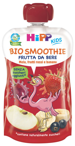 HIPP BIO SMOOTHIES MELA/BAN/FRUTTI ROSSI 120 ML - latuafarmacia.org
