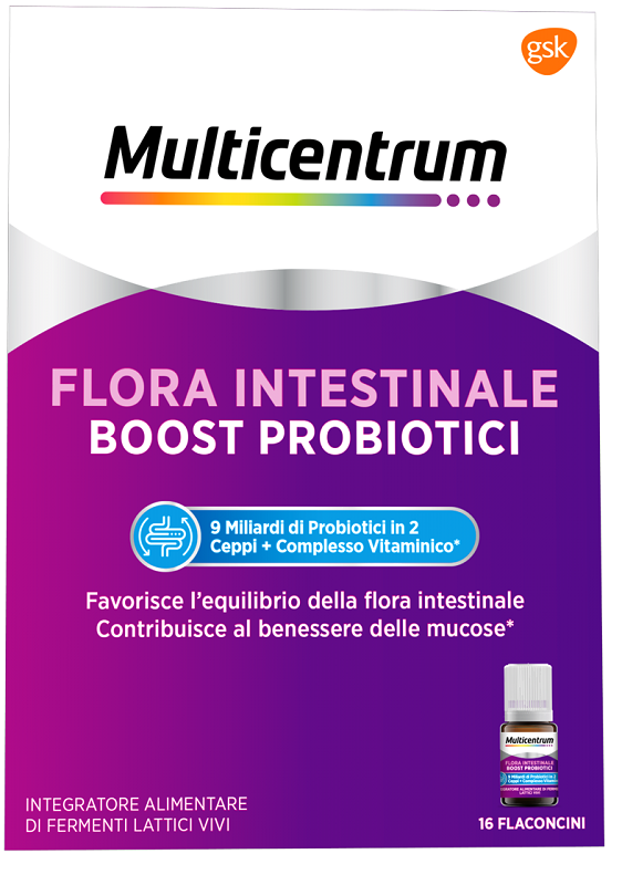MULTICENTRUM FLORA INTESTINALE BOOST PROBIOTICI 16 FLACONCINI - latuafarmacia.org