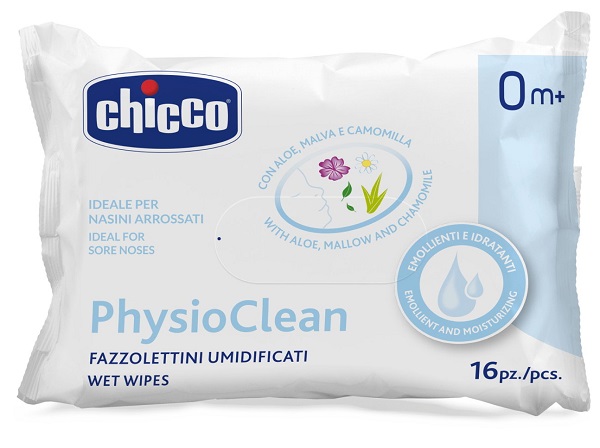 CHICCO FAZZOLETTINI UMIDIFICATI PHYSIOCLEAN 16 PEZZI - latuafarmacia.org
