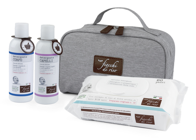 FIOCCHI DI RISO COFANETTO BAGNETTO 1 DETERGENTE CORPO 200 ML + 1 DETERGENTE CAPELLI 200 ML + SALVIETE ACQUA NON ACQUA 60 PEZZI + BEAUTY - latuafarmacia.org