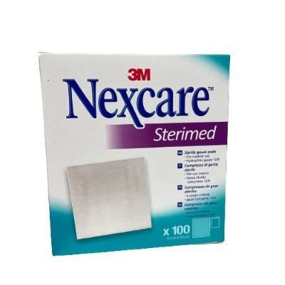 GARZA COMPRESSA NEXCARE STERIMED IN COTONE 20 FILI 18X40CM MULTILINGUAL 100 PEZZI - latuafarmacia.org