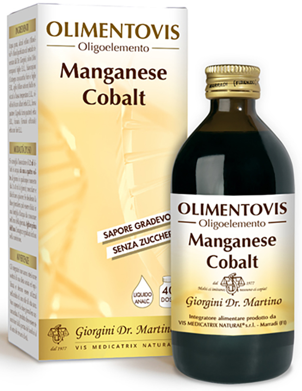 OLIMENTOVIS OLIGOELEMENTO MANGANESE COBALT LIQUIDO ANALCOLICO SENZA ZUCCHERI 200 ML 40 DOSI - latuafarmacia.org