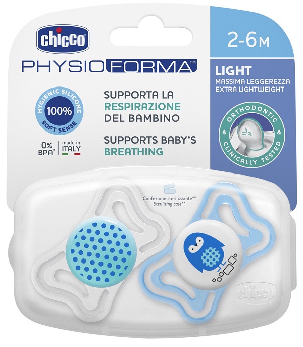 CHICCO SUCCHIETTO LIGHT BOY SILICONE 2-6 MESI 2 PEZZI - latuafarmacia.org