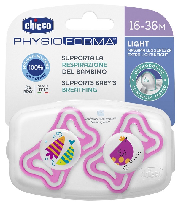 CHICCO SUCCHIETTO LIGHT GIRL SILICONE 16-36 MESI 2 PEZZI - latuafarmacia.org
