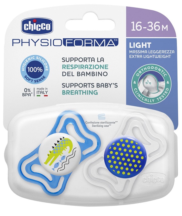 CHICCO SUCCHIETTO LIGHT BOY SILICONE 16-36 MESI 2 PEZZI - latuafarmacia.org