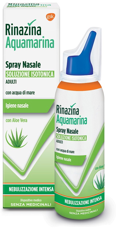 RINAZINA AQUAMARINA ISOTONICA ALOE SPRAY NEBULIZZAZIONE INTENSA 100 ML - latuafarmacia.org
