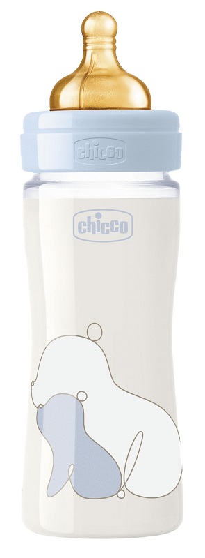 CHICCO BIBERON ORIGINAL 240ML VETRO 1 FORO 1 FORO BOY CON TETTARELLA IN CAUCCIU' - latuafarmacia.org