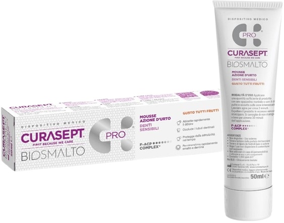 CURASEPT BIOSMALTO MOUSSE DENTI SENSIBILI 50 ML - latuafarmacia.org