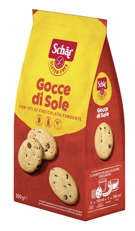 SCHAR GOCCE DI SOLE BISCOTTI DI PASTAFROLLA CON GOCCE DI CIOCCOLATO FONDENTE SENZA LATTOSIO 200 G - latuafarmacia.org