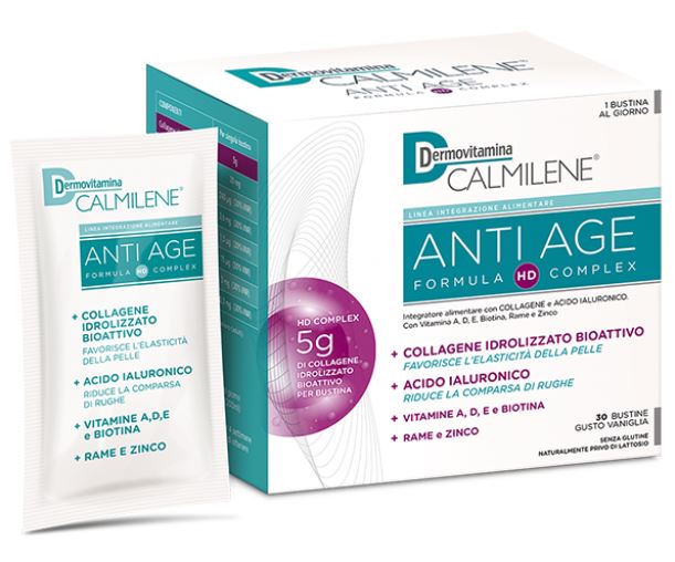 DERMOVITAMINA CALMILENE ANTIAGE IA A BASE DI COLLAGENE E ACIDO IALURONICO POLVERE 30 BUSTINE GUSTO VANIGLIA - latuafarmacia.org