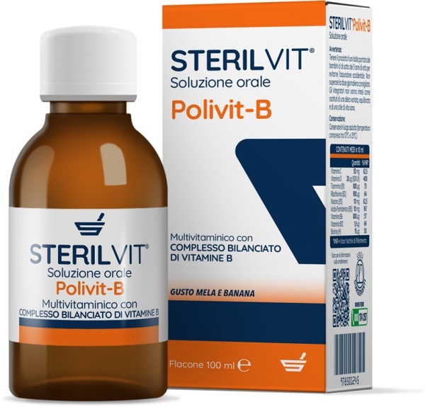 STERILVIT POLIVIT-B SOLUZIONE ORALE GUSTO MELA BANANA 100 ML - latuafarmacia.org