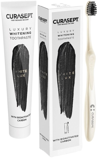 CURASEPT WHITE LUXURY WHITENING DENTIFRICIO 75 ML + SPAZZOLINO - latuafarmacia.org