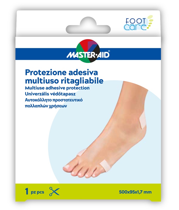 PROTEZIONE ADESIVA MULTIUSO MASTER-AID FOOTCARE RITAGLIABILE 50X9,5 CM A6 - latuafarmacia.org