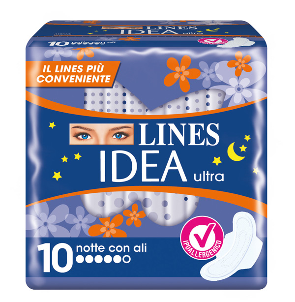 IDEA ULTRA ASSORBENTE NOTTE CON ALI 10 PEZZI - latuafarmacia.org