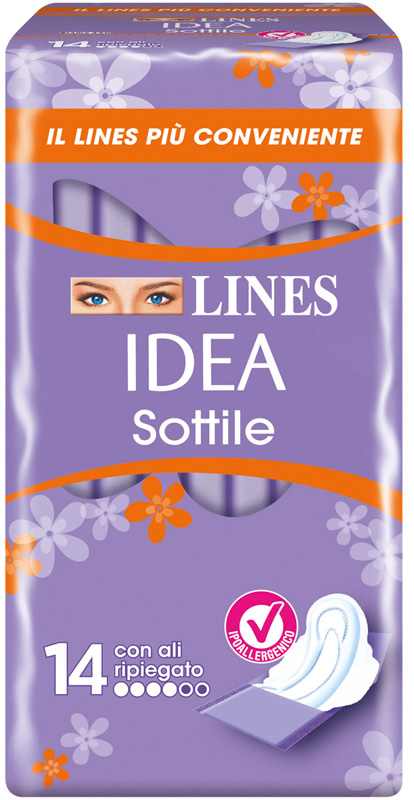 LINES IDEA ASSORBENTE SOTTILE RIPIEGATO CON ALI 14 PEZZI - latuafarmacia.org