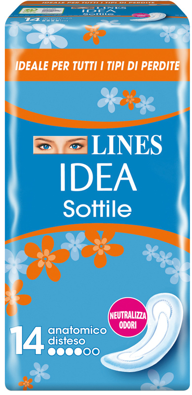 LINES IDEA ASSORBENTE SOTTILE DISTESO ANATOMICO 14 PEZZI - latuafarmacia.org