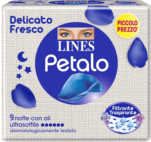LINES PETALO BLU ASSORBENTE NOTTE 9 PEZZI - latuafarmacia.org