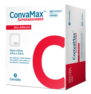 MEDICAZIONE AVANZATA CONVAMAX SUPERABSORBER NON-ADHESIVE 10 X 10 CM 10 PEZZI - latuafarmacia.org
