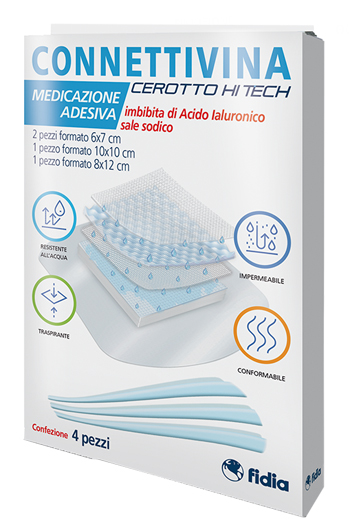 CEROTTO CONNETTIVINA HITECH 4 MISURE MISTE 2 PEZZI 6 X 7 CM + 1 PEZZO 10 X 10 CM + 1 PEZZO 8 X 12 CM - latuafarmacia.org