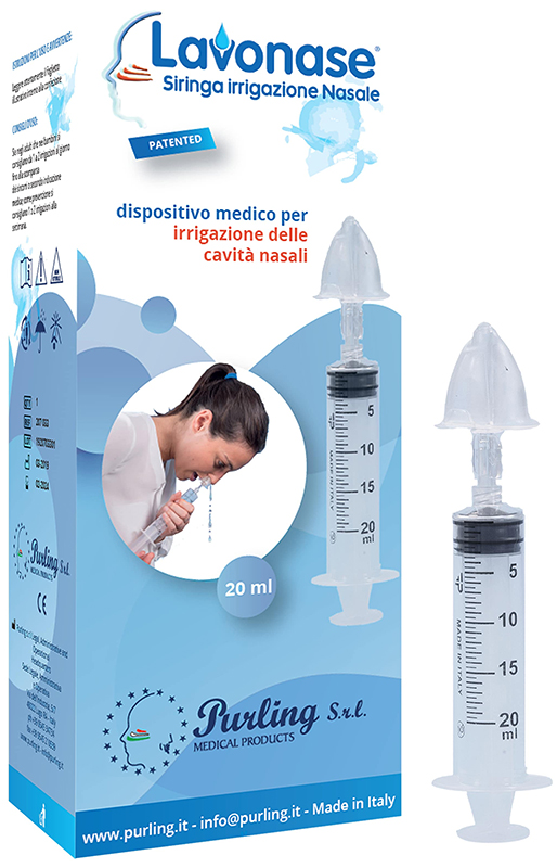 LAVONASE IRRIGAZIONE NASALE NON STERILE SIRINGA 20 ML + LUER-LOCK CON CAPPUCCIO + UGELLO NASALE CON RACCORDO LUER-LOCK + PERFORATORE CON VALVOLA NON RITORNO CON TAPPO - latuafarmacia.org