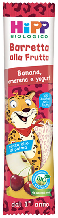 HIPP BIO BARRETTA ALLA FRUTTA BANANA/AMARENA/YOGURT 23 G - latuafarmacia.org