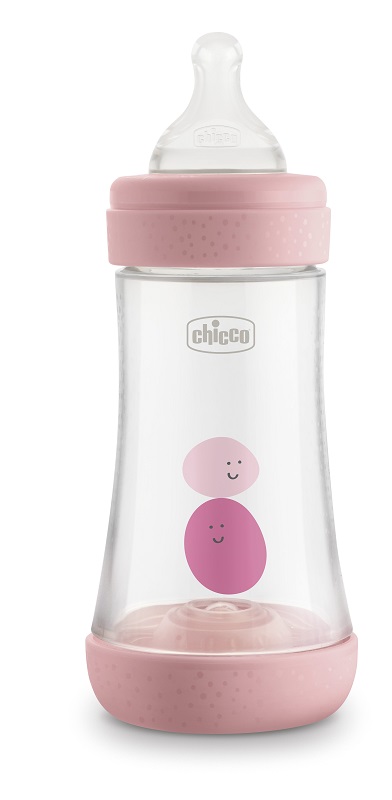 CHICCO BIBERON PERFECT 5 GIRL 240 ML IN SILICONE 2 FORI - latuafarmacia.org