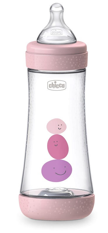 CHICCO BIBERON PERFECT 5 GIRL 300 ML IN SILICONE 3 FORI - latuafarmacia.org