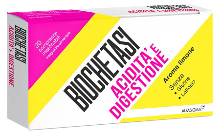 BIOCHETASI ACIDITA' E DIGESTIONE 20 COMPRESSE MASTICABILI AROMA LIMONE - latuafarmacia.org