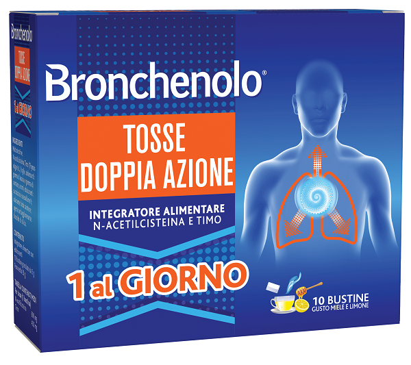 BRONCHENOLO TOSSE DOPPIA AZIONE 10 BUSTINE - latuafarmacia.org