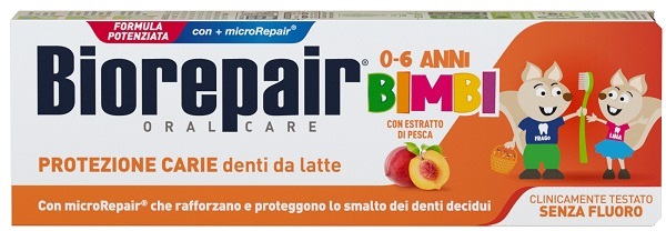 BIOREPAIR ORAL CARE KIDS 0-6 ANNI DENTI DA LATTE DENTIFRICIO CON ESTRATTO DI PESCA 50 ML - latuafarmacia.org
