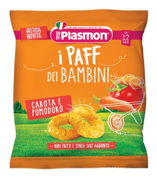 PLASMON DRY SNACK PAFF CAROTA POMODORO 15 G - latuafarmacia.org