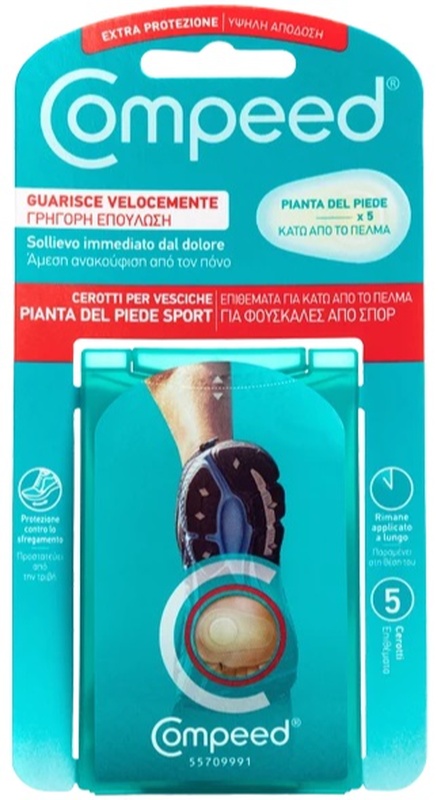 COMPEED CEROTTI PER VESCICHE PIANTA PIEDE SPORT 5 PEZZI - latuafarmacia.org