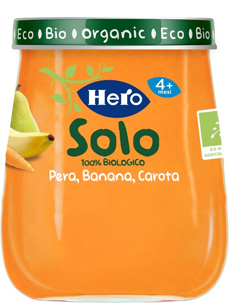 HERO BABY OMOGENEIZZATO PERA BANANA CAROTA 100% BIO 120 G - latuafarmacia.org