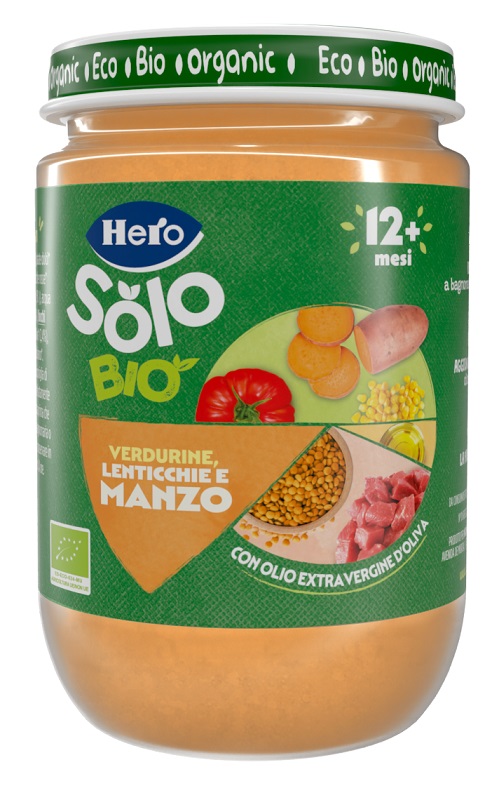 HERO SOLO OMOGENEIZZATO VERDURINE LENTICCHIE MANZO 100% BIO 190 G - latuafarmacia.org