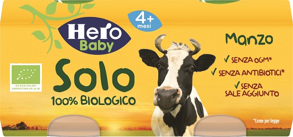 HERO SOLO OMOGENEIZZATO MANZO 100% BIO 2X80G - latuafarmacia.org