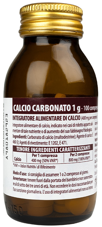 CALCIO CARBONATO NUOVA FORMULA 1 G 100 COMPRESSE - latuafarmacia.org