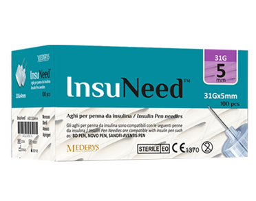 AGO PENNA SOMMINISTRAZIONE INSULINA INSUNEED GAUGE 31 5MM 100 PEZZI - latuafarmacia.org