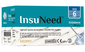 AGO PENNA SOMMINISTRAZIONE INSULINA INSUNEED GAUGE 31 6MM 100 PEZZI - latuafarmacia.org