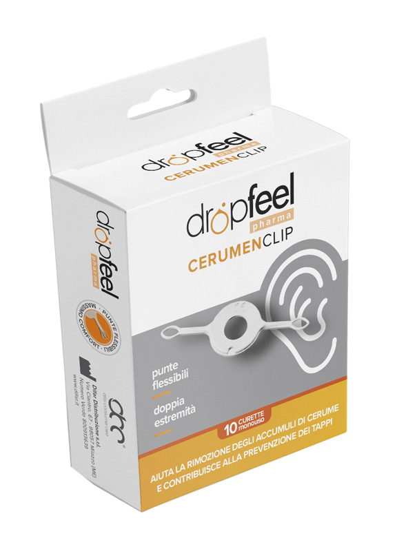 DROPFEEL CERUMEN CLIP CURETTA AURICOLARE PER RIMOZIONE CERUME 10 PEZZI - latuafarmacia.org