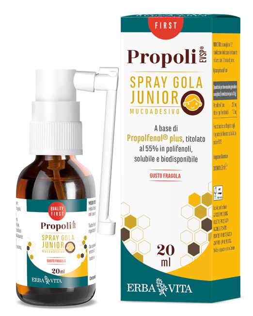 PROPOLI EVSP SPRAY GOLA JUNIOR GUSTO FRAGOLA 20 ML - latuafarmacia.org