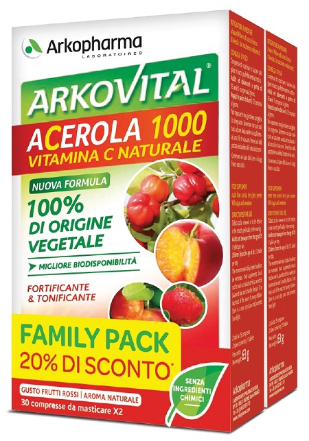 ARKOVITAL ACEROLA 1000 PACK FAMILY 60 COMPRESSE - latuafarmacia.org