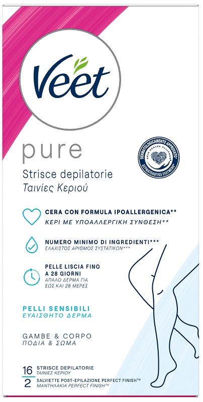 VEET STRISCE CORPO IPOALLERGENICHE 16 PEZZI - latuafarmacia.org