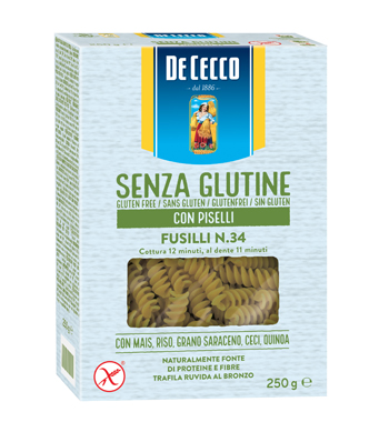 DE CECCO FUSILLI N34 CON PISELLI 250 G - latuafarmacia.org