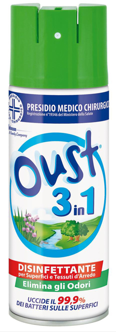 OUST 3 IN 1 DISINFETTANTE PER SUPERFICI E TESSUTI D'ARREDO 400 ML - latuafarmacia.org