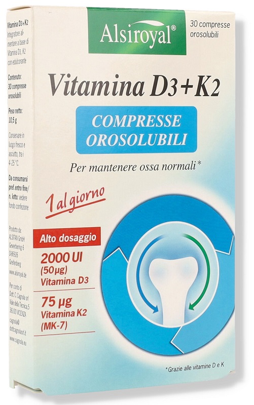 ALSIROYAL VITAMINA D3+K2 30 COMPRESSE OROSOLUBILI - latuafarmacia.org