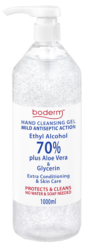 BODERM HAND CLEANSING GEL 70% 1 LITRO CON DISPENSER - latuafarmacia.org