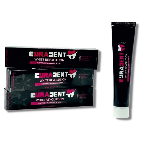 CURADENT DENTIFRICIO EXTREME WHITE SBIANCANTE AL CARBONE 75 ML - latuafarmacia.org