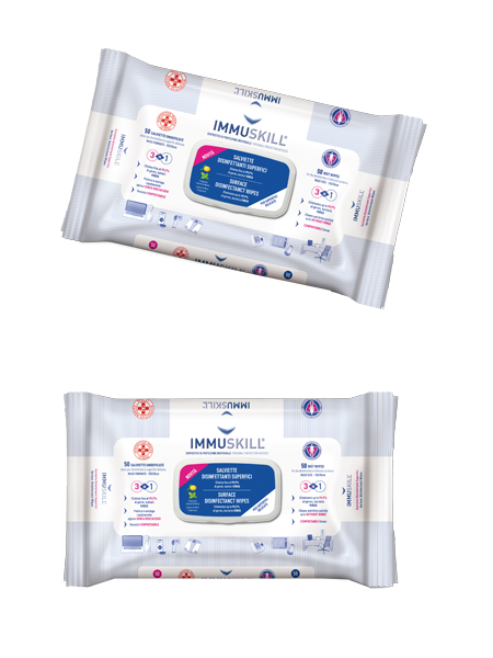 IMMUSKILL SALVIETTE DISINFETTANTI SUPERFICI 50 PEZZI - latuafarmacia.org